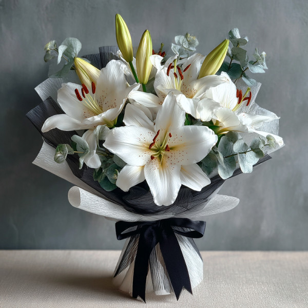 Silent Reverence – The Lily Elegance Wrapped in Twilight Grace